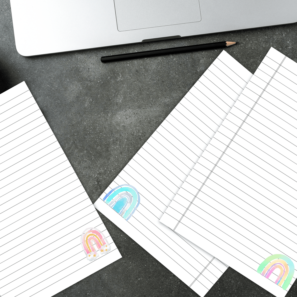 Rainbow note book pages - صفحات دفتر رين بو