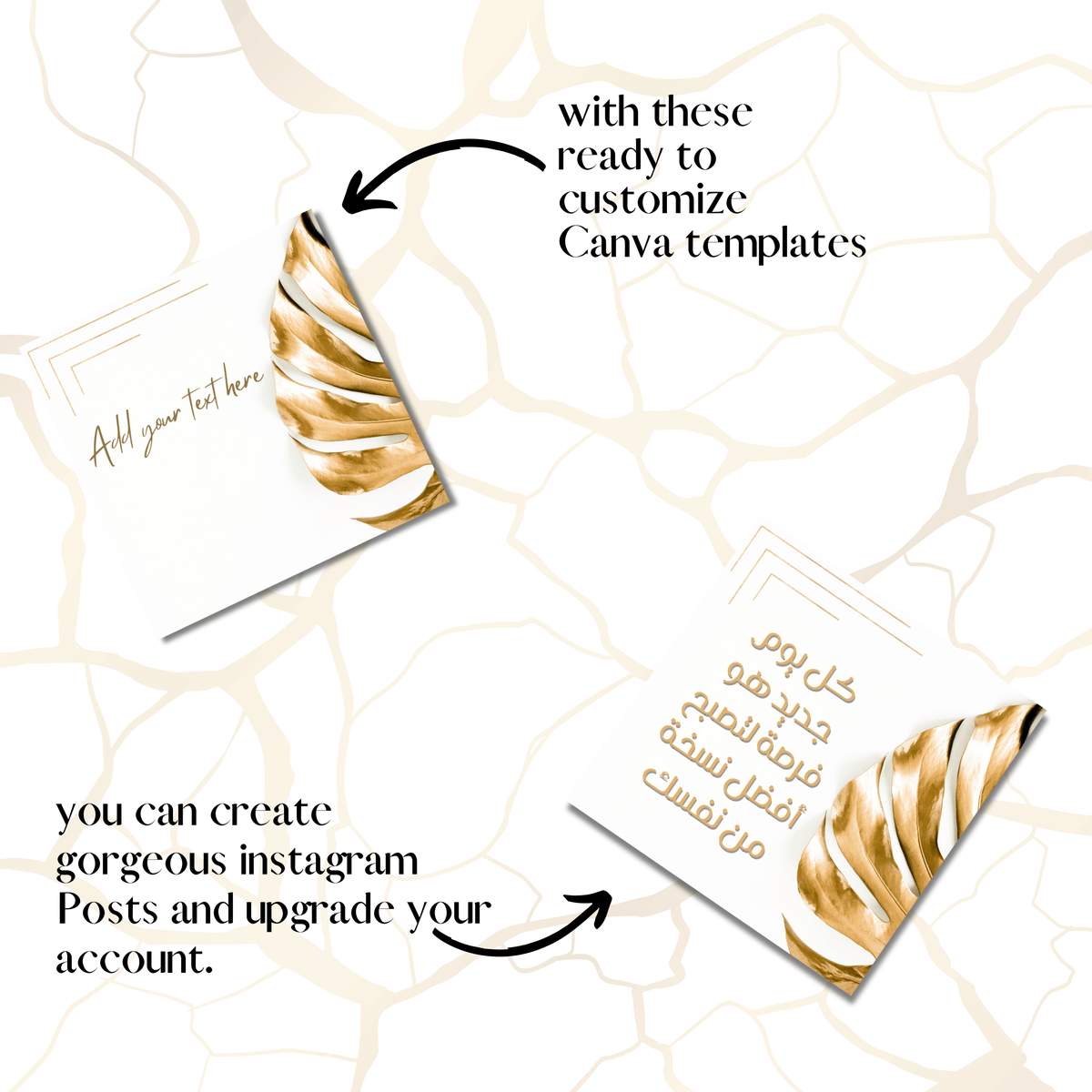 25 IG Post Templates Gold theme