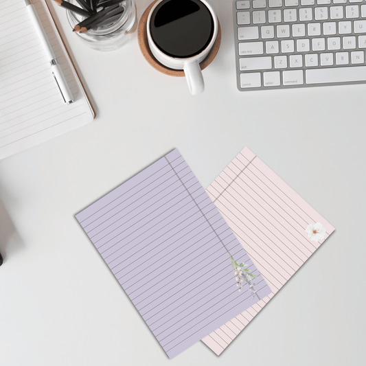 Pastel Floral Style Notebook Pages - صفحات دفتر بطابع أزهار باستيلي