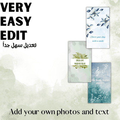 25 IG Story Templates Watercolor Plants theme