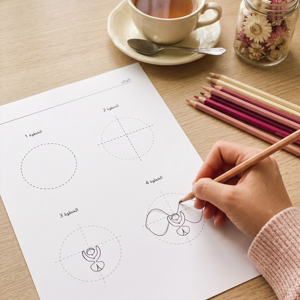 دليل رسم الازهار - Beginner's Guide to Flower Drawing