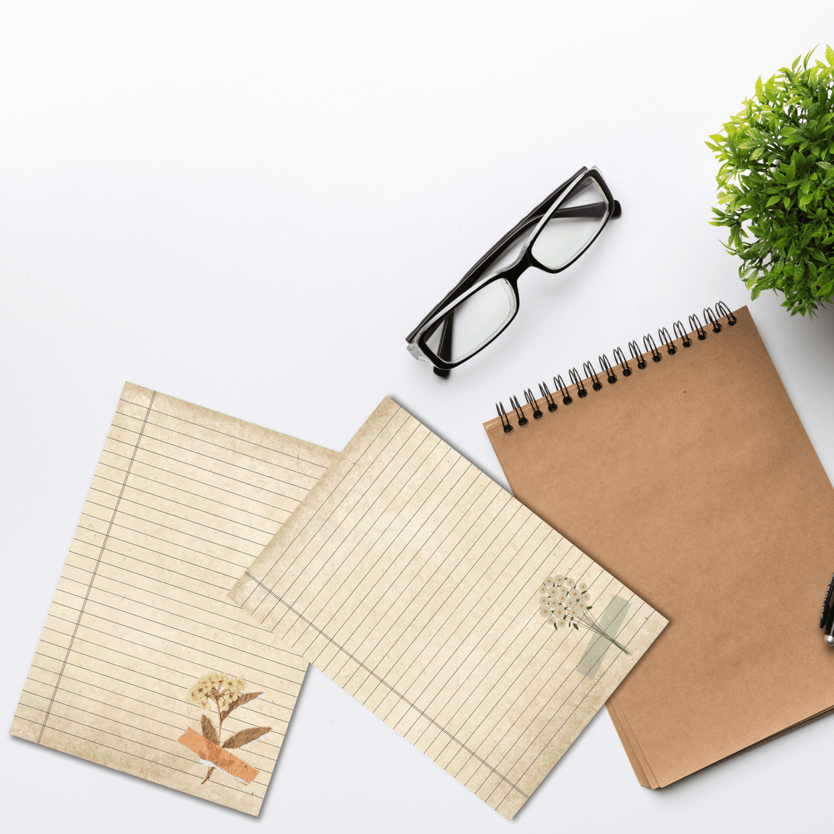 Vintage note book pages -  صفحات دفتر بطابع عتيق