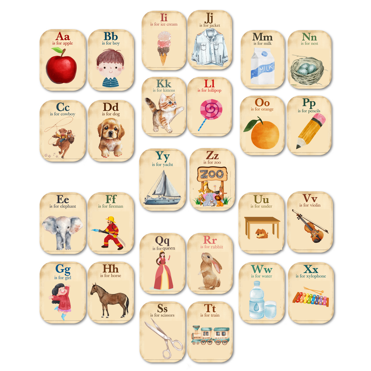 English Alphabet Flash Cards A to Z بطاقات الحروف الإنجليزية